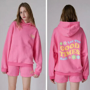 Monday Sweatpants Club Pink Good Times Hoodie Sweatshirt - 29781